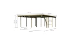 Vorschaubild Karibu Carport Doppelcarport Eco 1/2 - kesseldruckimprägniert
