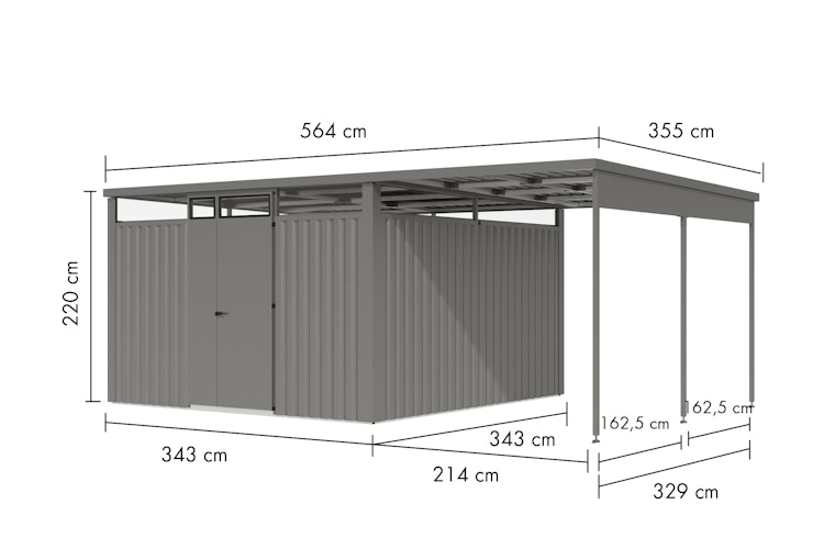 Karibu Metall Gartenhaus Osten (Østen) inkl. gratis Metallbox im Wert von 349,99 €