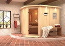 Vorschaubild Karibu Sauna Malin mit Eckeinstieg 68 mm inkl. gratis Saunaofen im Wert von 599,99 €