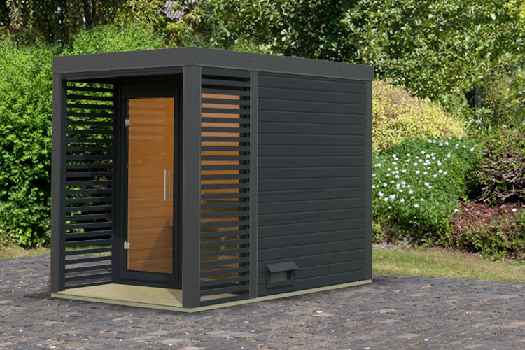 Karibu Saunahaus Ares 1 - Hybridhaus mit Metallrahmen - 38 mm inkl. gratis Sauna-Zubehörset im Wert von 234,94 €