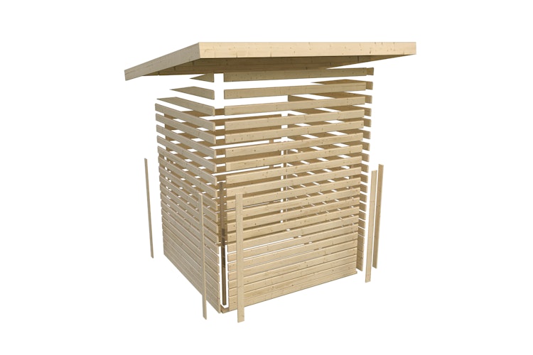 Karibu Woodfeeling Gartenhaus Askola 2/3/3,5/4/5 m. 240 cm Schleppdach/Seiten- und Rückwand