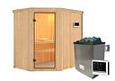 Vorschaubild Karibu Sauna Carin mit Eckeinstieg 68 mm inkl. gratis Saunaofen im Wert von 899,99€