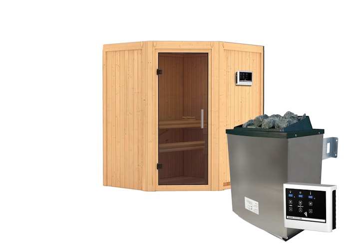 Karibu Sauna Taurin mit Eckeinstieg 68 mm