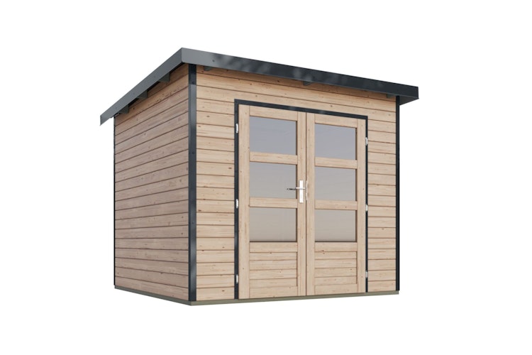 Karibu Metall-Holzgartenhaus Hybridhaus Pluto A/B - 28 mm/0,5 mm
