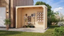 Vorschaubild Karibu Pavillon Cubus halb mit Flachdach