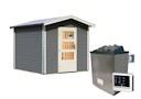 Vorschaubild Karibu Bosse 1 - 38 mm Gartensauna mit Vorraum und Satteldach inkl. gratis Sauna-Zubehörset im Wert von 234,94 €