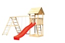 Vorschaubild Akubi Kinderspielturm Lotti inkl. Wellenrutsche und Doppelschaukelanbau mit Klettergerüst (Set C)