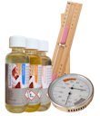 Vorschaubild Karibu 5-teiliges Zubehör Aktionsset bestehend aus Sauna-Klimamessgerät, Sanduhr sowie ein Set von drei hochwertigen Saunaaufguss-Konzentraten 