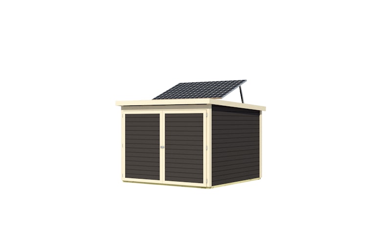 Karibu Fahrradgarage 3/4 inkl. Fahrradschienen (für 3 oder 4 Fahrräder) - 19 mm - mit Solarpaket