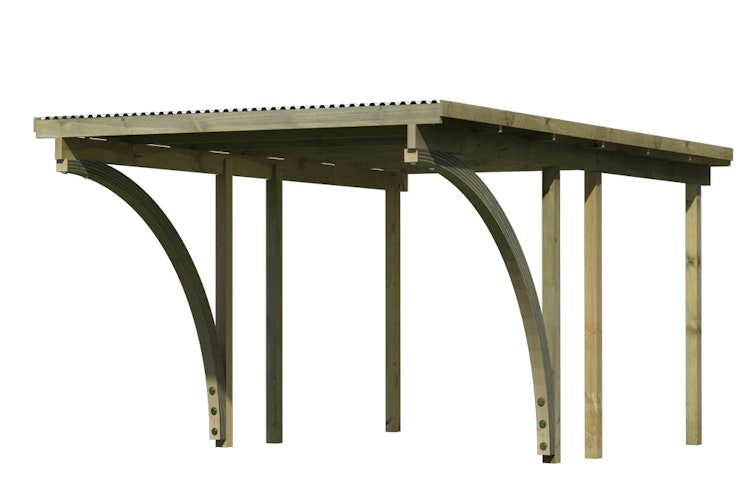 Karibu Carport Einzelcarport Eco 1/2 - kesseldruckimprägniert