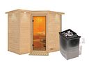 Vorschaubild Karibu Sauna Sahib 2-Massivholzsauna 38 mm -Eckeinstieg - Exklusivoptik inkl. gratis Saunaofen im Wert von 899,99€