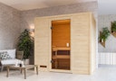 Vorschaubild Karibu Woodfeeling Sauna Selena - 38 mm Massivholz Aktionssauna inkl. gratis Saunaofen im Wert von 599,99 €