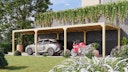 Vorschaubild Karibu Pavillon Cubus mit Flachdach inkl. 2 Verlängerungspaketen
