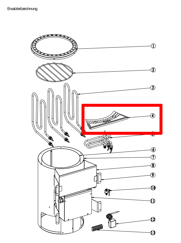Karibu Ersatz Verdampfergitter für Karibu Plug & Play - Bio-Kombiofen 3,6 kW - 0865001009