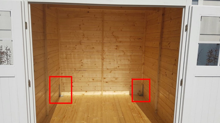 Sturmwinkel/Sturmanker für die Befestigung des Gartenhauses oder der Schleppdachpfosten am Fundament (1 Stück)