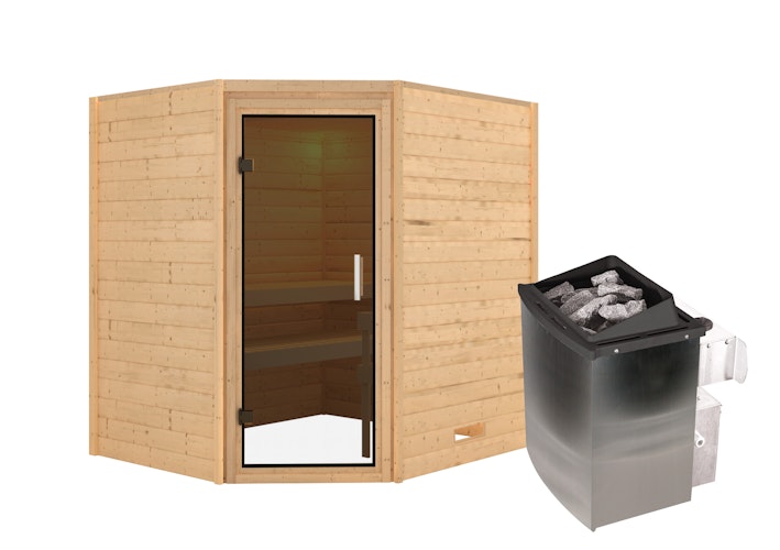 Karibu Woodfeeling Sauna Mia - 38 mm Massivholz Aktionssauna