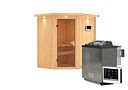 Vorschaubild Karibu Sauna Taurin mit Eckeinstieg 68 mm inkl. gratis Saunaofen im Wert von 899,99€