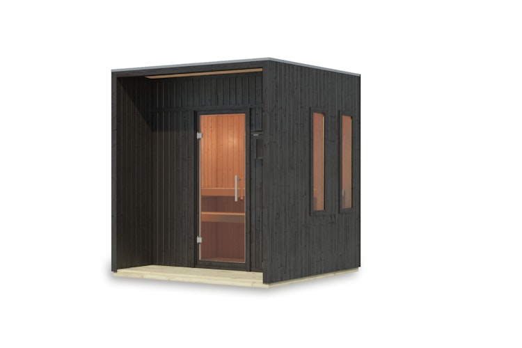Karibu Design Saunahaus Arcadia Blackline - 73 mm inkl. gratis Saunaofen im Wert von 599,99 €