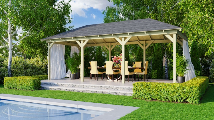 Karibu 4-Eck Pavillon Perida 2 kesseldruckimprägniert