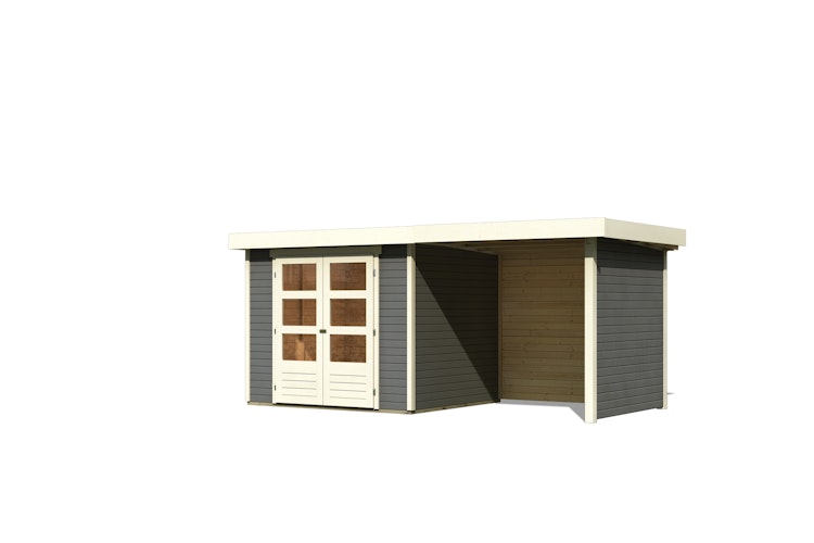 Karibu Woodfeeling Gartenhaus Askola 2/3/3,5/4/5 m. 240 cm Schleppdach/Seiten- und Rückwand