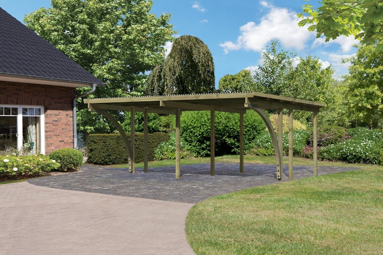 Karibu Carport Doppelcarport Eco 1/2 - kesseldruckimprägniert