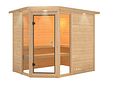 Vorschaubild Karibu Sauna Sinai 3 - Massivholzsauna mit Eckeinstieg 38 mm inkl. gratis Saunaofen im Wert von 899,99€