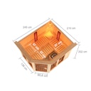 Vorschaubild Karibu Multifunktions-Sauna Ava inkl. Infrarotstrahler mit Eckeinstieg 68 mm