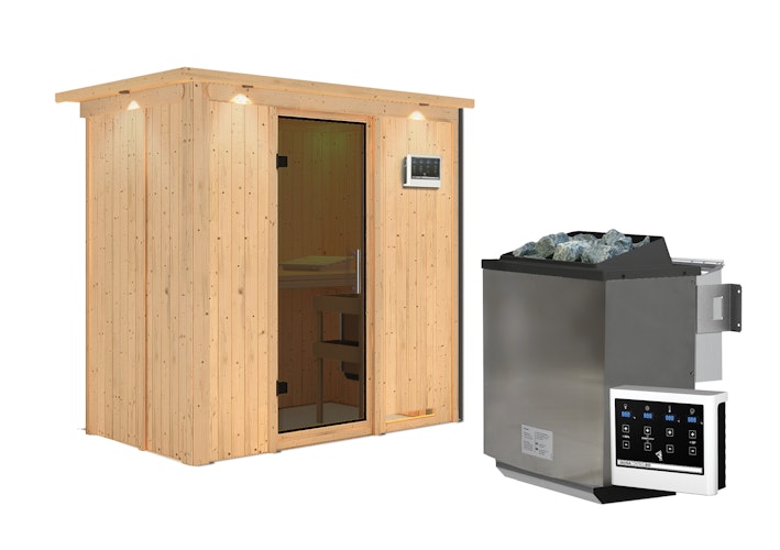 Karibu Sauna Variado mit Fronteinstieg 68 mm inkl. gratis Saunaofen im Wert von 599,99 €
