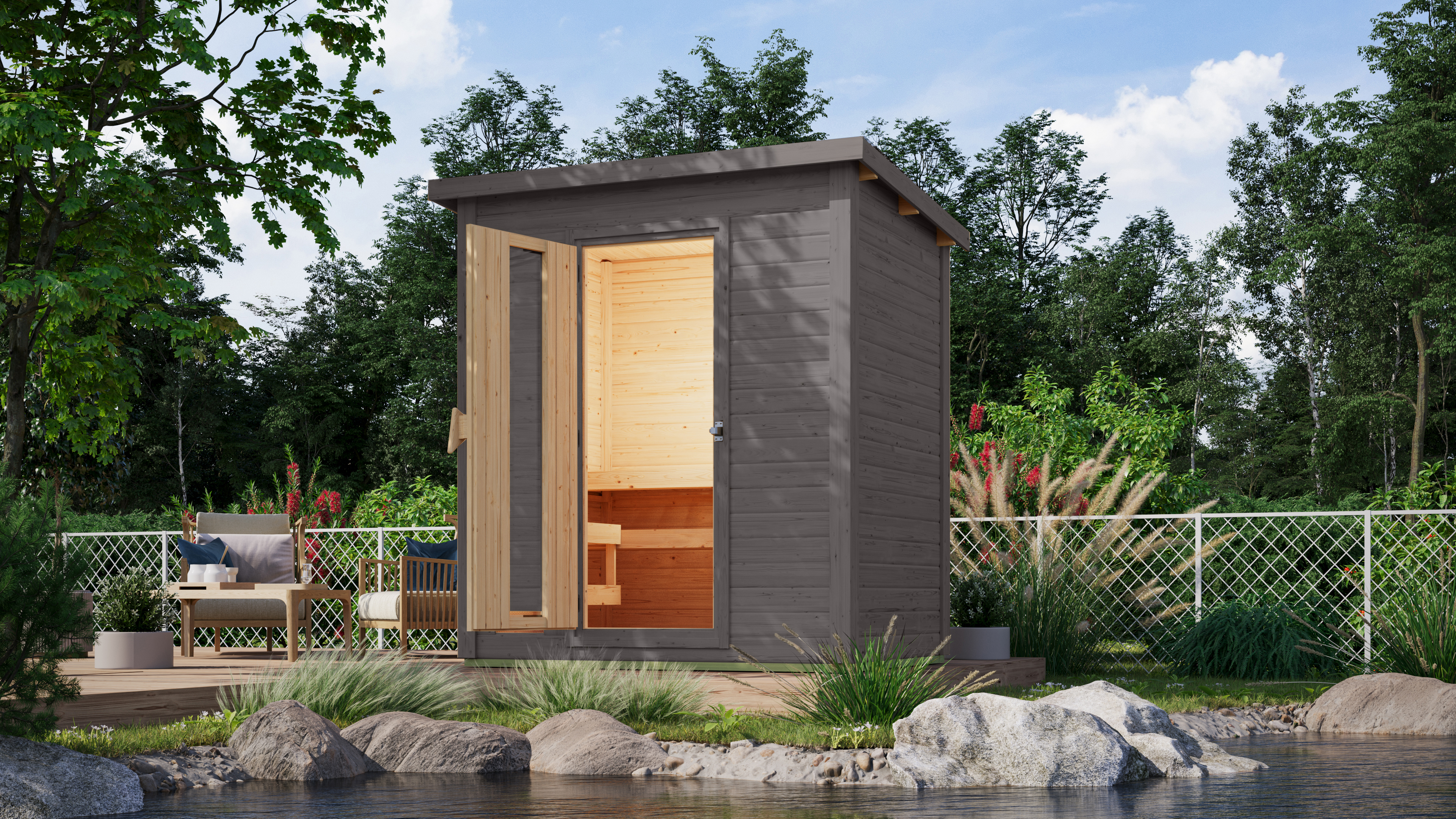 Karibu Gartensauna Saunahaus Hytti 1