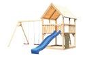 Vorschaubild Akubi Kinderspielturm Luis mit Doppelschaukel, Kletterwand und Wellenrutsche
