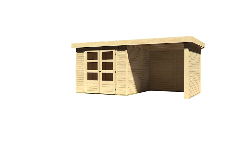 Karibu Woodfeeling Gartenhaus Askola 2/3/3,5/4/5 m. 240 cm Schleppdach/Seiten- und Rückwand