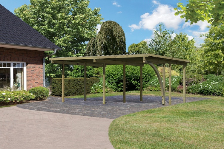 Karibu Carport Doppelcarport Eco 1/2 - kesseldruckimprägniert