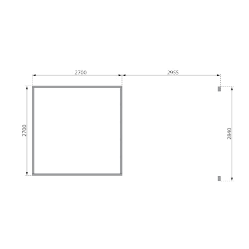 Karibu Premium Gartenhaus Kastorf 6/7 mit Fensterecke - inkl. 320 cm Anbaudach - 28 mm