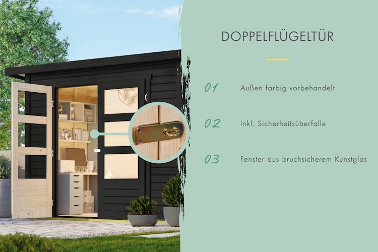Karibu Gartenhaus Charlie 1/2 - 19 mm - Aktionsangebot