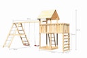 Vorschaubild Akubi Kinderspielturm Lotti inkl. Doppelschaukel, Klettergerüst, Anbauplattform und Kletterwand