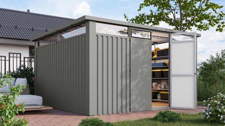 Karibu Metall Gartenhaus Osten (Østen) inkl. gratis Metallbox im Wert von 349,99 €