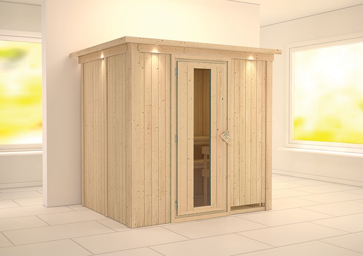 Karibu Sauna Bodin mit Fronteinstieg 68 mm