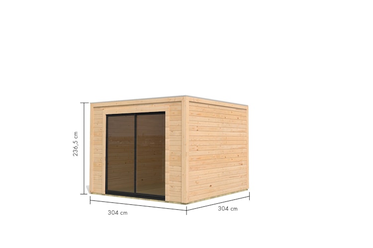 Karibu Design Gartenhaus View Slide mit Aluminium Schiebetür - 38 mm (Homeoffice-Gartenhaus)