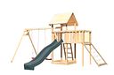 Vorschaubild Akubi Kinderspielturm Lotti mit Satteldach inkl. Wellenrutsche, Doppelschaukelanbau, Anbauplattform und Netzrampe