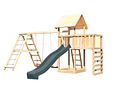 Vorschaubild Akubi Kinderspielturm Lotti mit Satteldach inkl. Wellenrutsche, Doppelschaukelanbau, Klettergerüst, Anbauplattform und Kletterwand