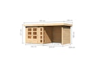 Vorschaubild Karibu Woodfeeling Gartenhaus Kerko 3/4/5 mit 240 cm Schleppdach/Seiten- und Rückwand