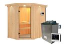 Vorschaubild Karibu Sauna Carin mit Eckeinstieg 68 mm inkl. gratis Zubehörpaket im Wert von 126,96€