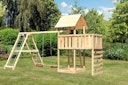 Vorschaubild Akubi Kinderspielturm Lotti inkl. Doppelschaukel, Klettergerüst, Anbauplattform und Kletterwand
