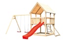 Vorschaubild Akubi Kinderspielturm Luis mit Doppelschaukel, Netzrampe und Wellenrutsche