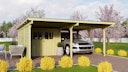 Vorschaubild Karibu Doppelcarport Eco 2 mit integriertem Abstellraum mittel - kesseldruckimprägniert