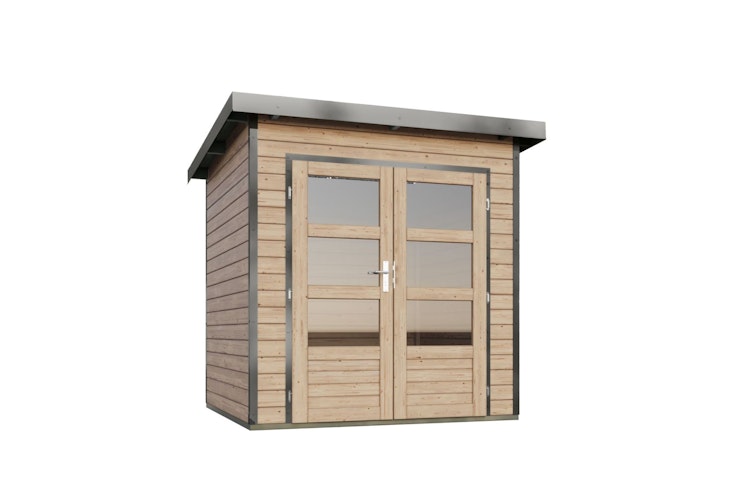 Karibu Metall-Holzgartenhaus Hybridhaus Pluto A/B - 28 mm/0,5 mm