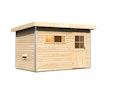 Vorschaubild Karibu Gartensauna Pultdach Saunahaus Skrollan 1 mit Vorraum naturbelassen inkl. gratis Saunaofen im Wert von 599,99 €