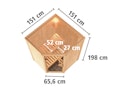 Vorschaubild Karibu Sauna Larin mit Eckeinstieg 68 mm inkl. gratis Saunaofen im Wert von 599,99 €