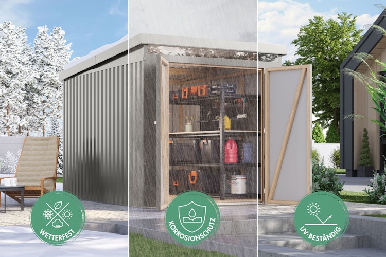 Karibu Metall Gartenhaus Aurum 2/2,5/3/3,5