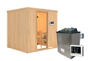 Vorschaubild Karibu Woodfeeling Sauna Tromsö - 68 mm Aktionssauna inkl. 9-teiligem Gratis-Zubehörpaket im Wert von 137,95 €